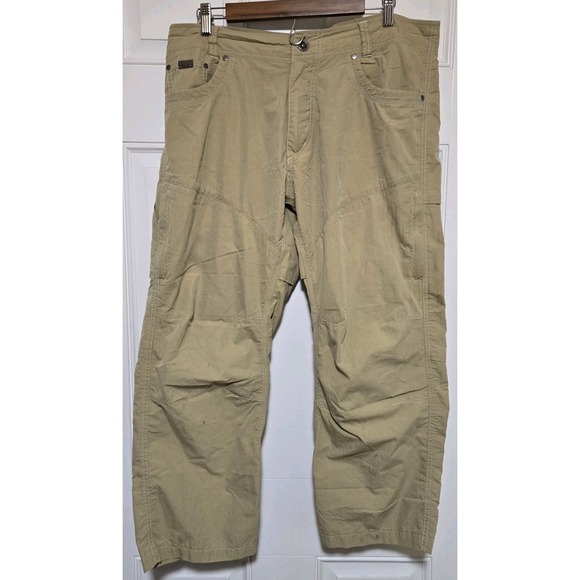 KUHL Pants Size 35x30 Mens Beige Zip Fly Pockets Breathable Hiking Outdoor - Picture 1 of 7